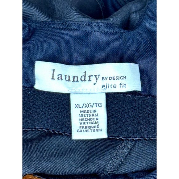 Black Racerback Sports Bra/Tank w sheer mesh waist Laundry by Design Women XL - Picture 5 of 6